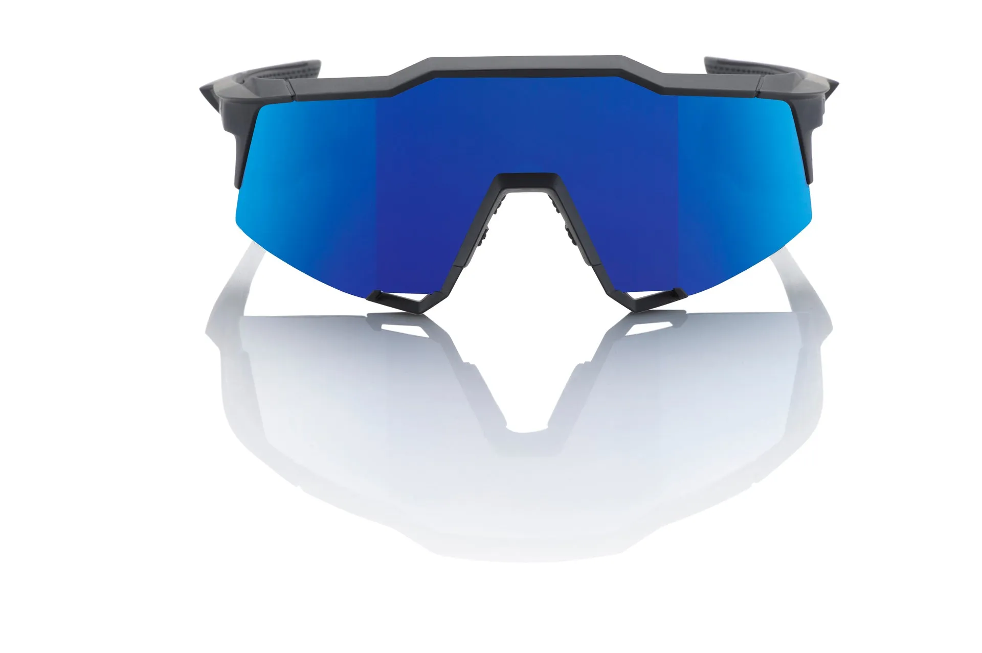 100% SPEEDCRAFT Cycling Sunglasses - Matte Black - HiPER Blue Mirror