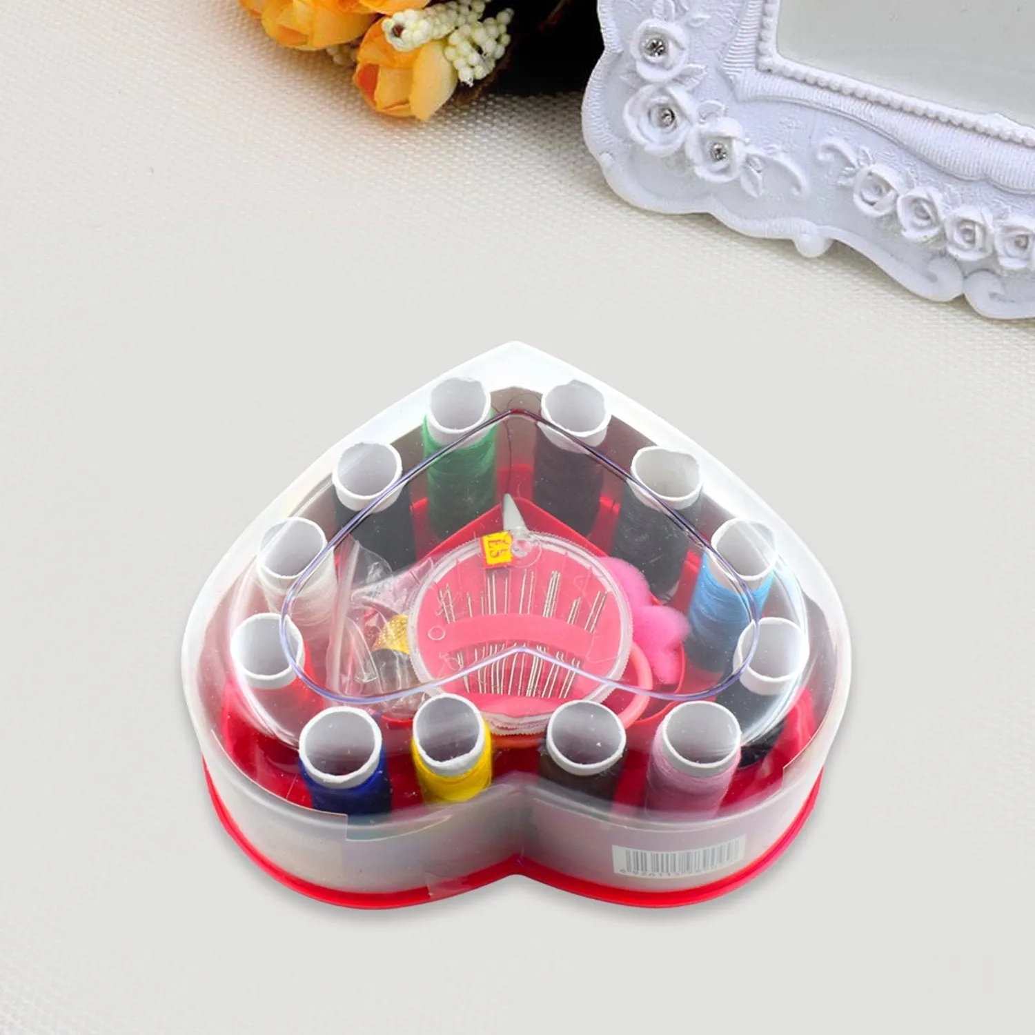 6045 Heart-Shaped Sewing Box Multi-Functional Convenient Sewing Tools