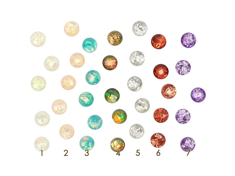 6mm Iridescent Ice Round Nail Art Cabochon - 10 pcs