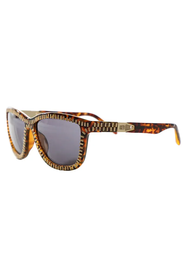 Alexander Wang Brown Zipper Motif AW/3/10 Sunglasses