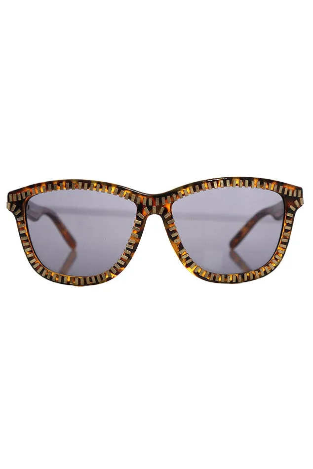 Alexander Wang Brown Zipper Motif AW/3/10 Sunglasses