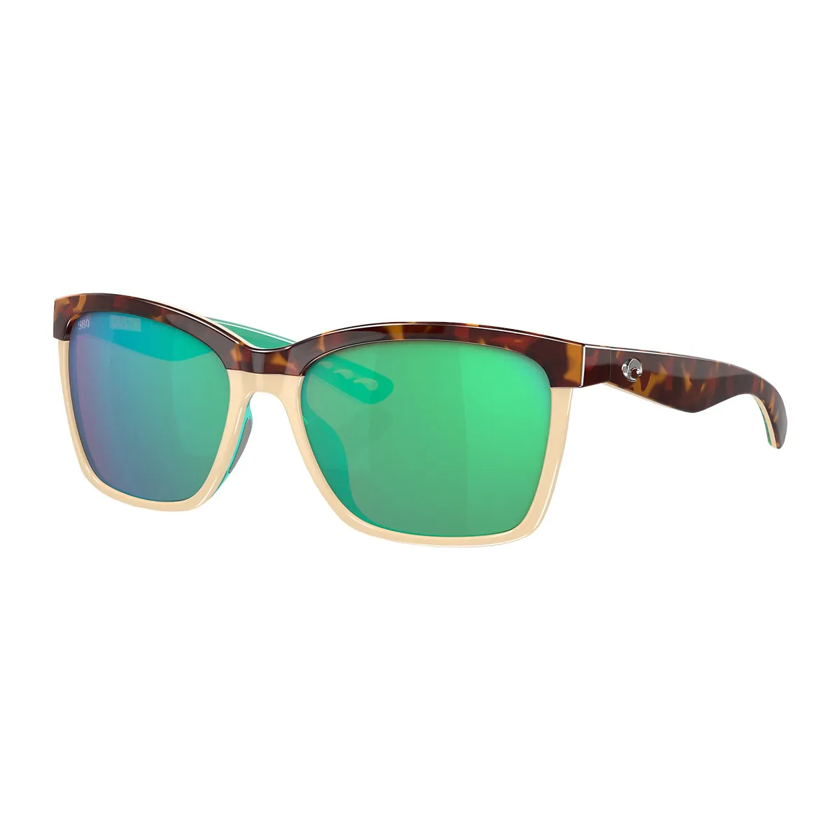 Anaa Sunglasses Retro Tortoise Cream Green Mirror 580P