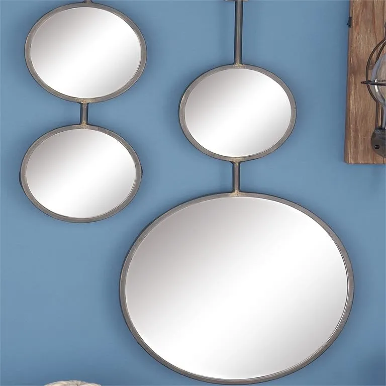 Black Metal Modern Wall Mirror