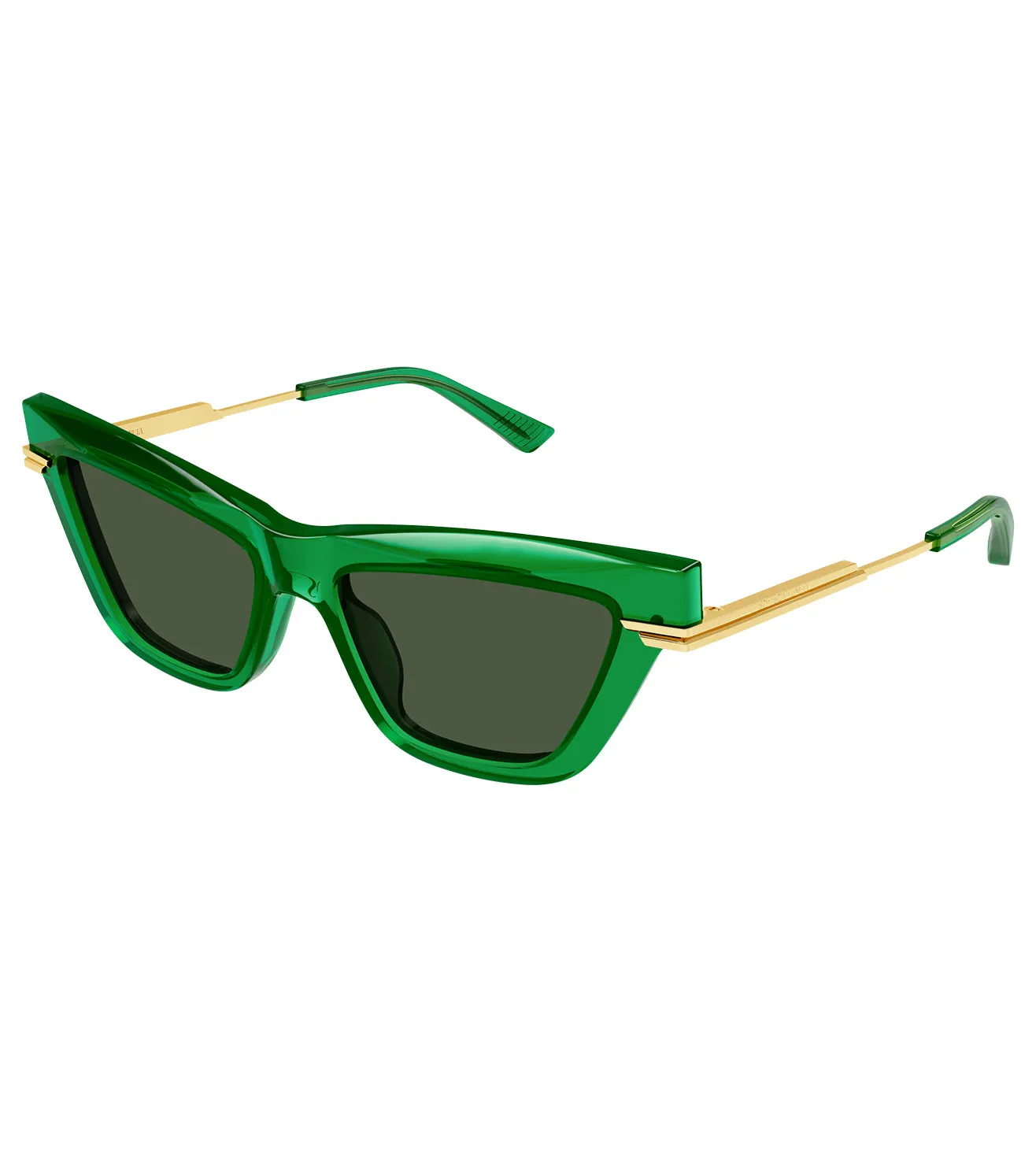 Bottega Venetta Minimalist Women's Green Cat-eye  Sunglasses