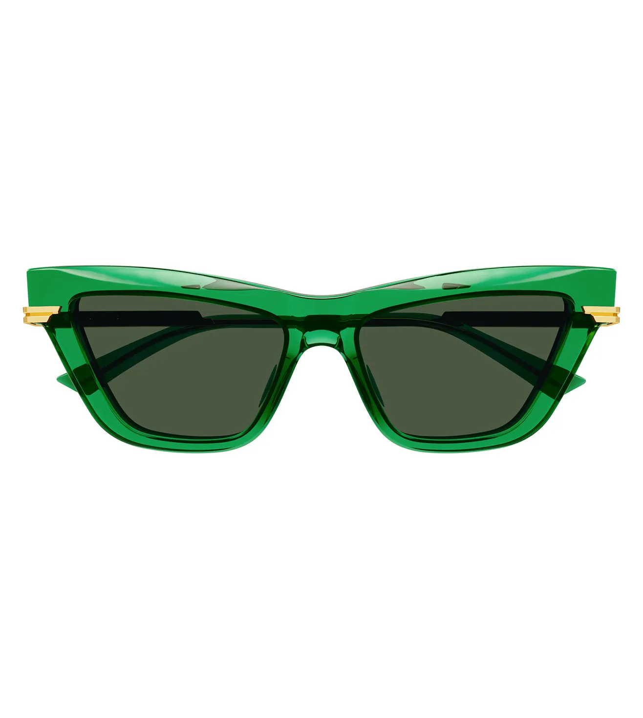 Bottega Venetta Minimalist Women's Green Cat-eye  Sunglasses