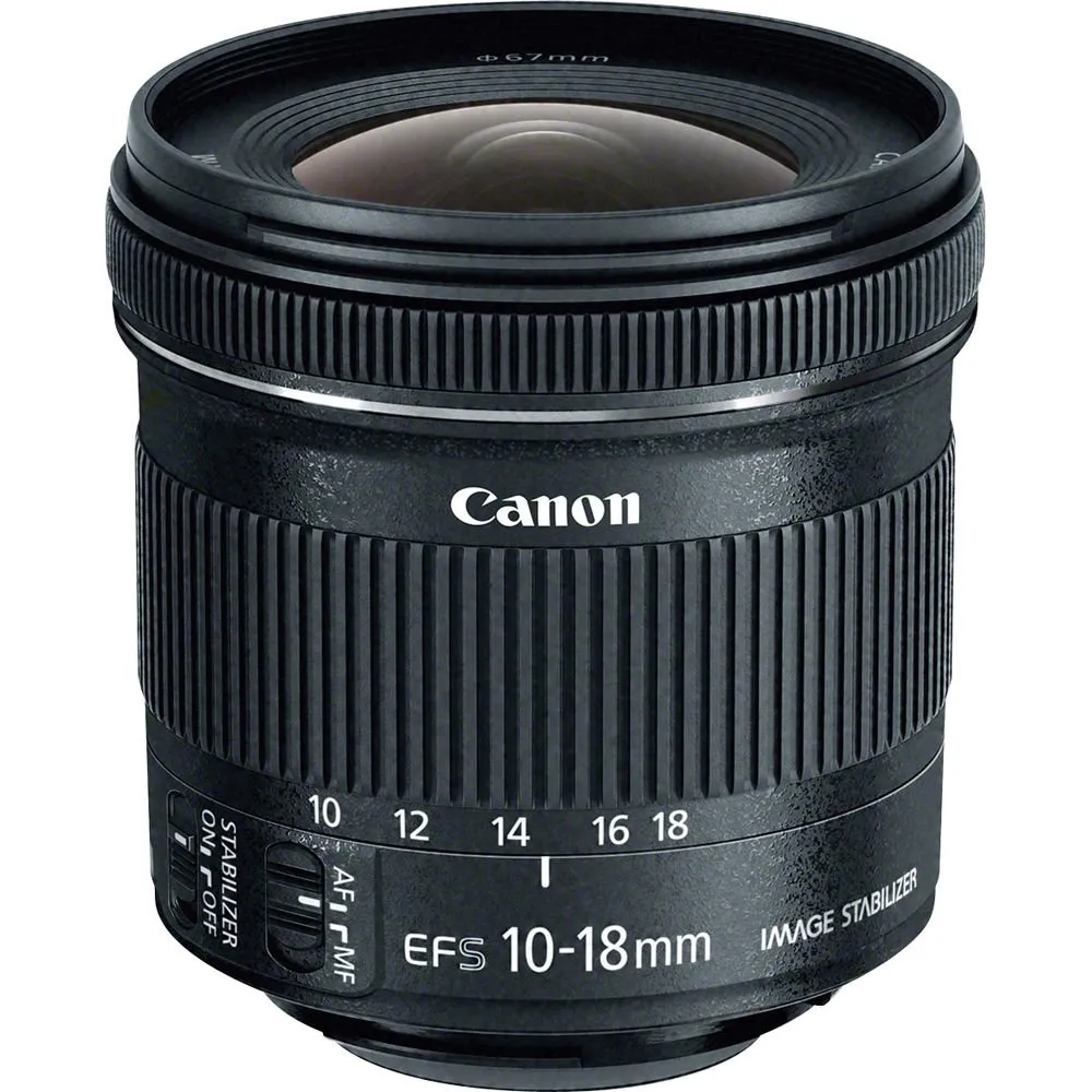 Canon EF-S 10-18mm f.4.5-5.6 is STM Lens (International Model)   4.5 inch Vivitar Premium Lens Case   Cleaning Kit