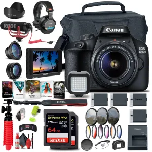 Canon EOS 4000D / Rebel T100 DSLR Camera with 18-55mm Lens   4K Monitor Extreme Bundle