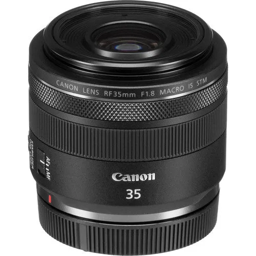 Canon RF 35mm f/1.8 IS Macro STM Lens (Intl Model) With Filters and Backpack