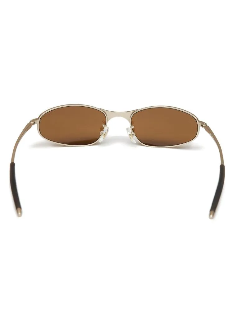 CHILLHANG Retro Y2K Cyber Sunglasses - Brown Lens