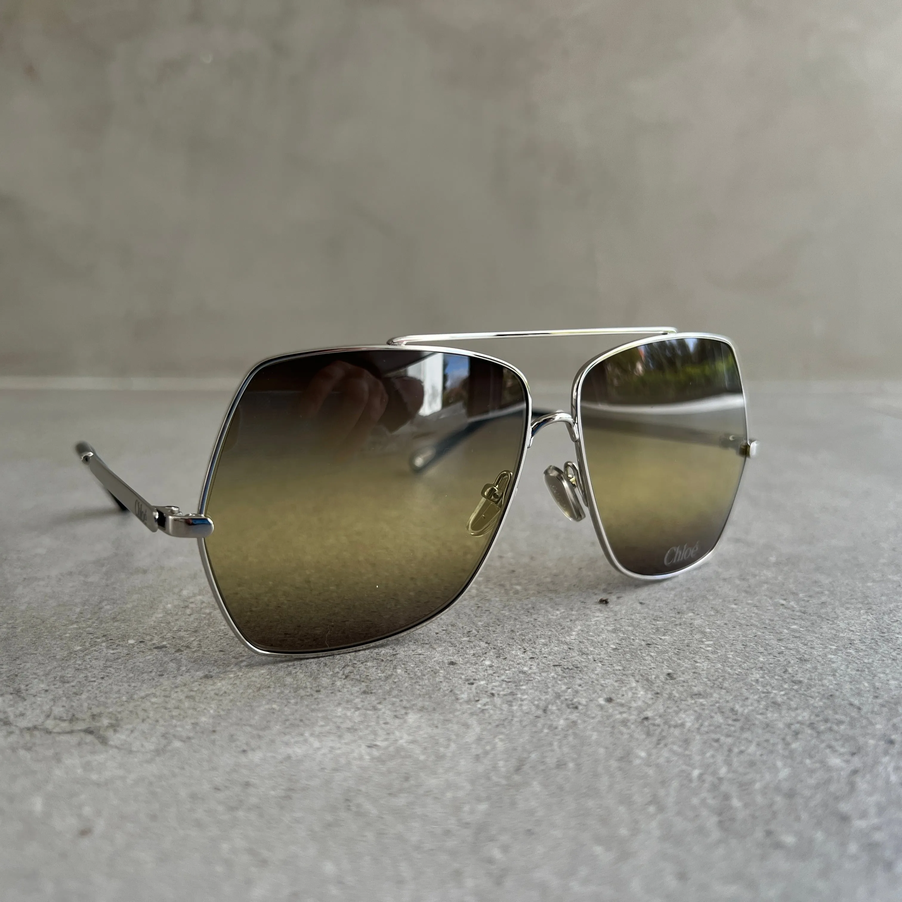 Chloe Sun CH0278S Aly Aviator,Silver/Grey