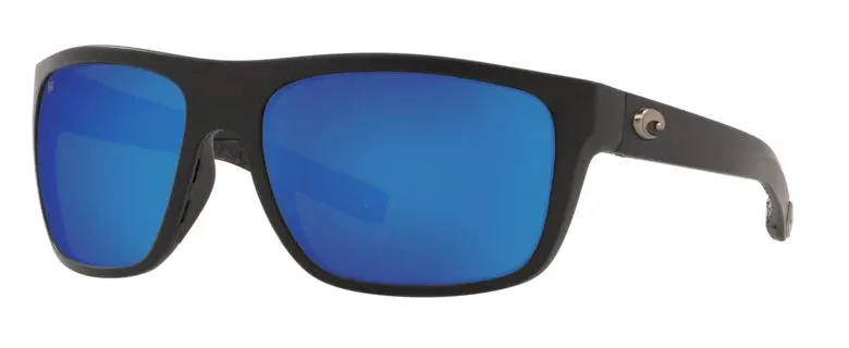 Costa Del Mar Broadbill Matte Black Frame - Blue Mirror 580 Glass Lens - Polarized Sunglasses