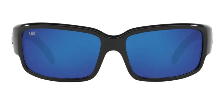 Costa Del Mar Caballito Shiny Black Frame - Blue Mirror 580 Glass Lens - Polarized Sunglasses