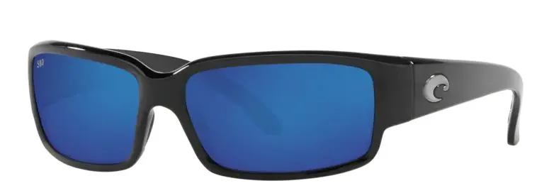 Costa Del Mar Caballito Shiny Black Frame - Blue Mirror 580 Glass Lens - Polarized Sunglasses