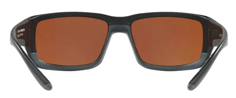 Costa Del Mar Mens Fantail Matte Black Frame - Green Mirror 580 Plastic Lens - Polarized Sunglasses