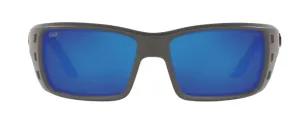 Costa Del Mar Mens Permit Matte Gray Frame - Blue Mirror 580 Plastic Lens - Polarized Sunglasses