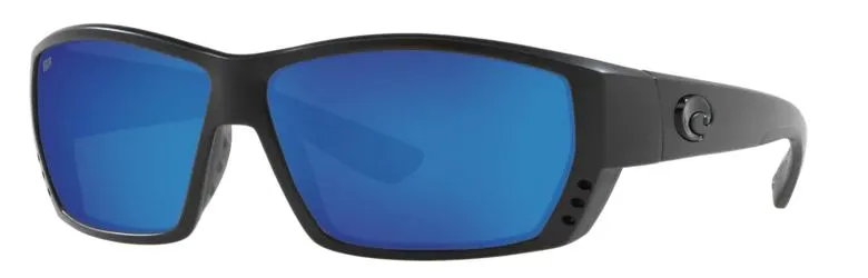 Costa Del Mar Mens Tuna Alley Blackout Frame - Blue Mirror 580 Plastic Lens - Polarized Sunglasses