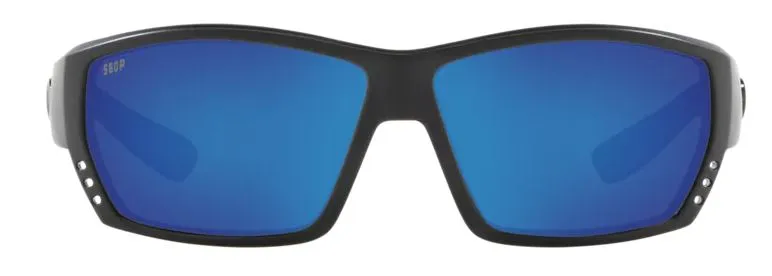 Costa Del Mar Mens Tuna Alley Blackout Frame - Blue Mirror 580 Plastic Lens - Polarized Sunglasses