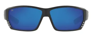 Costa Del Mar Mens Tuna Alley Matte Black Frame - Blue Mirror 580 Glass Lens - Polarized Sunglasses