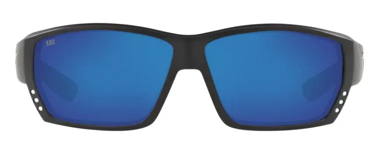 Costa Del Mar Mens Tuna Alley Matte Black Frame - Blue Mirror 580 Glass Lens - Polarized Sunglasses