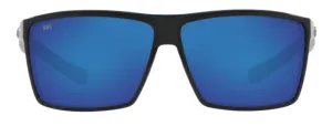 Costa Del Mar Rincon Shiny Black Frame - Blue Mirror 580 Glass Lens - Polarized Sunglasses