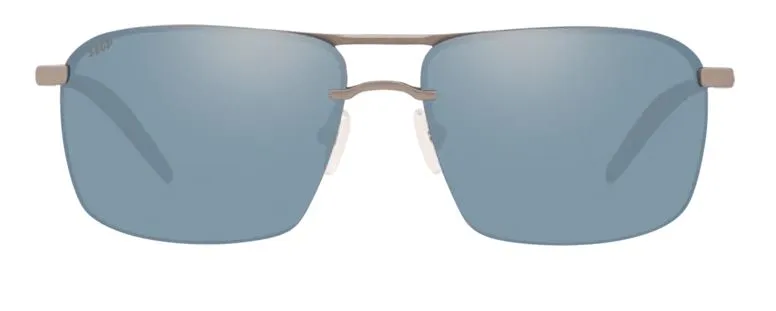 Costa Del Mar Skimmer Matte Silver Frame - Gray Silver Mirror 580 Plastic Lens - Polarized Sunglasses