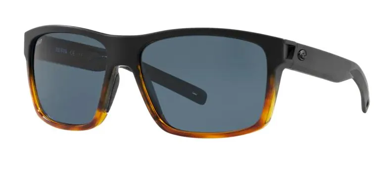 Costa Del Mar Slack Tide Black/Shiny Tort Frame - Gray 580 Plastic Lens - Polarized Sunglasses