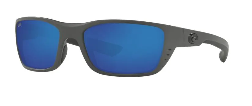 Costa Del Mar Whitetip Matte Gray Frame - Blue Mirror 580 Plastic Lens - Polarized Sunglasses