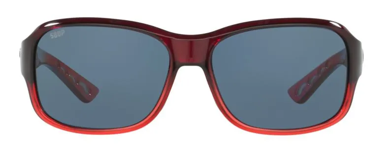 Costa Del Mar Womens Inlet Pomegranate Fade Frame - Gray 580 Plastic Lens - Polarized Sunglasses