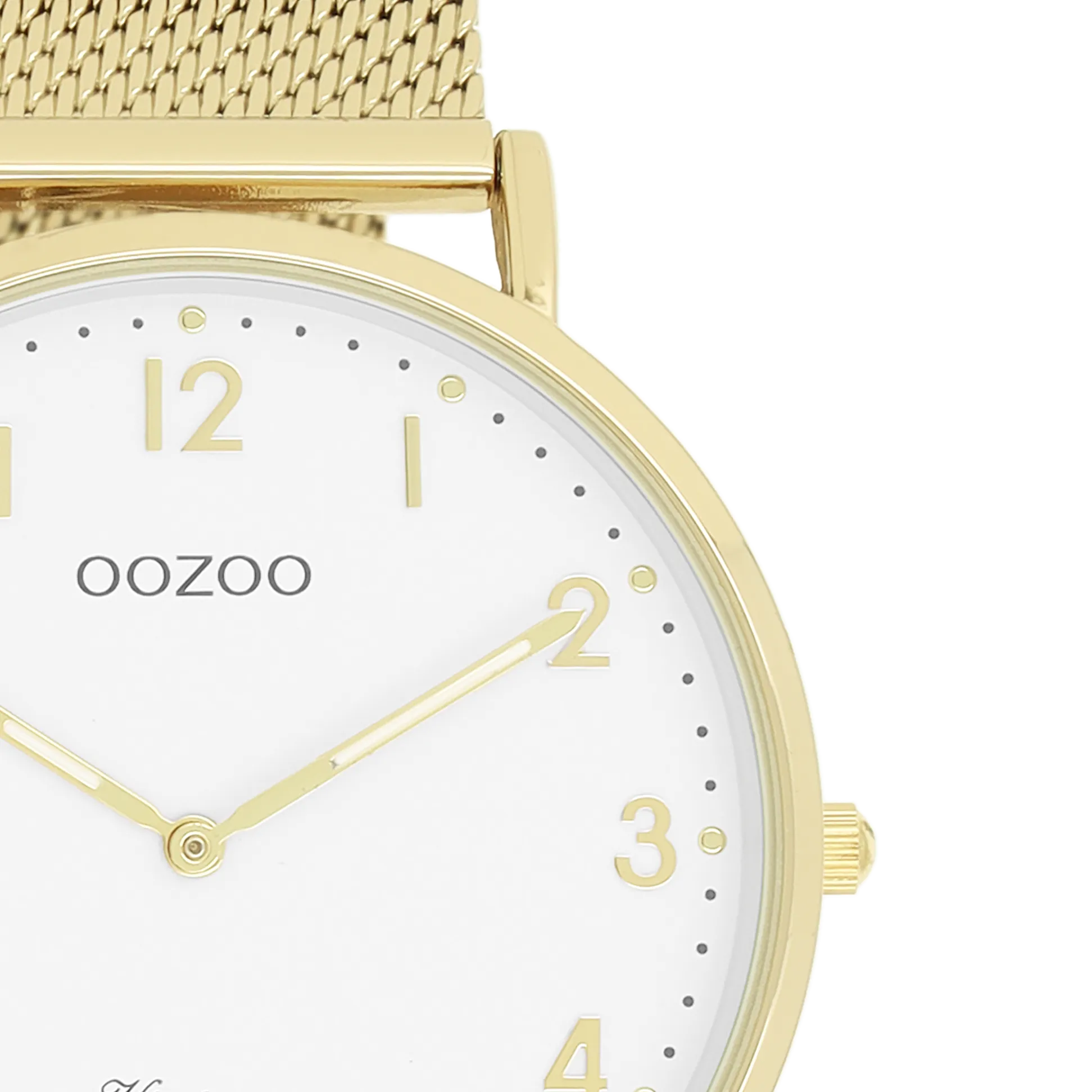 Gold coloured OOZOO watch with gold coloured metal mesh bracelet - C20342