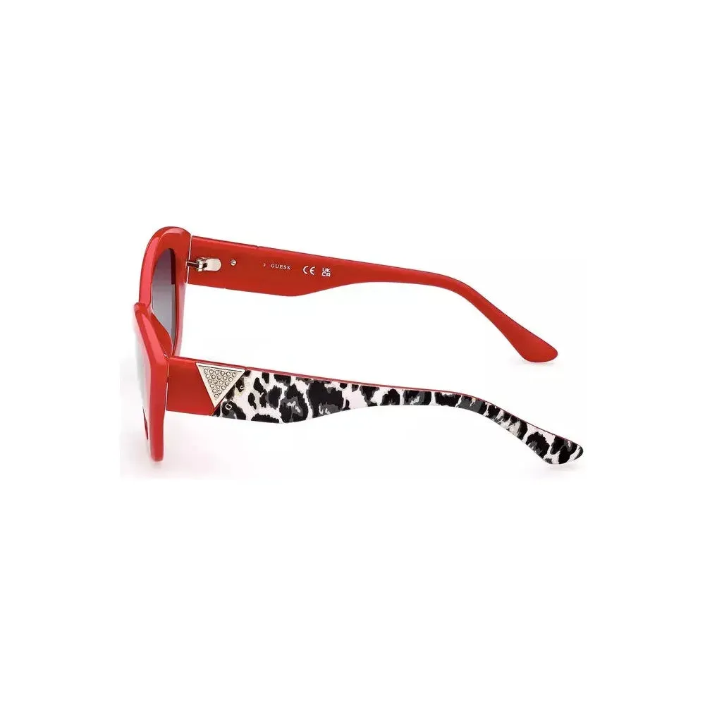 Guess Jeans Red Injected Plastic Women Sunglass