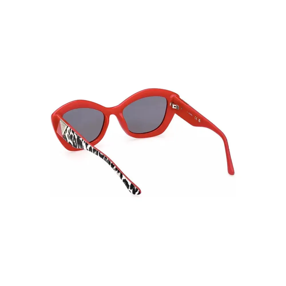 Guess Jeans Red Injected Plastic Women Sunglass