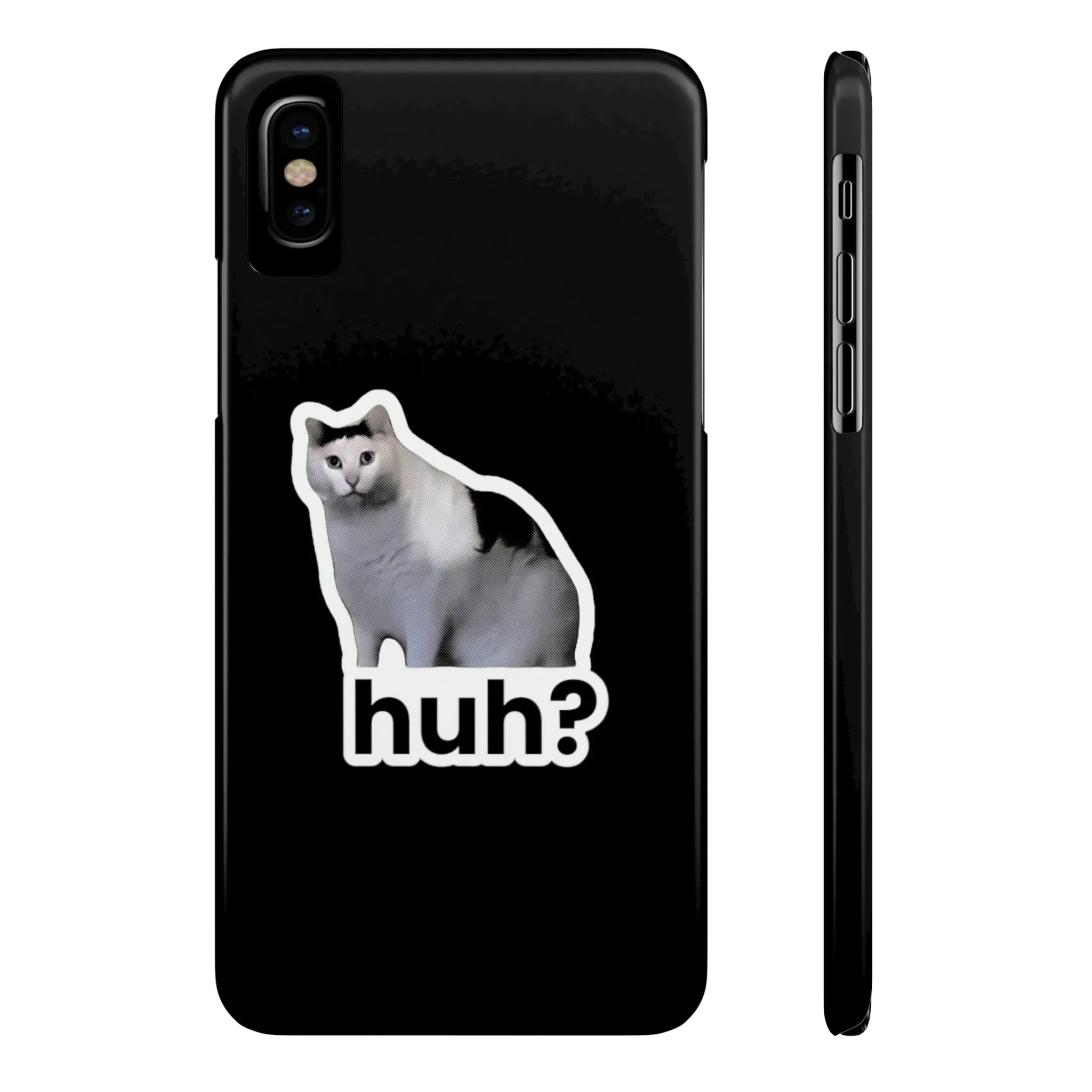 Huh Cat Meme Slim iPhone Cases