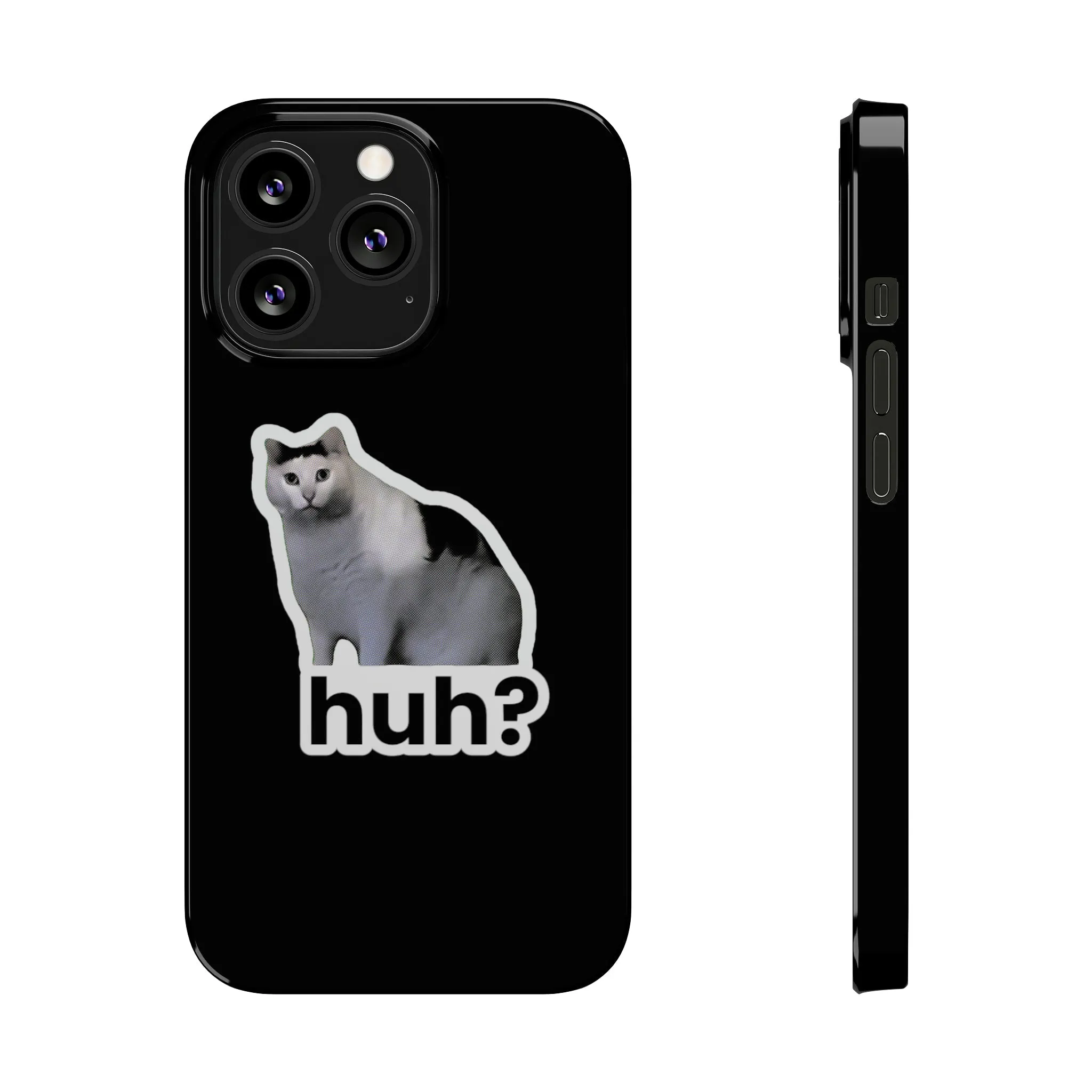 Huh Cat Meme Slim iPhone Cases