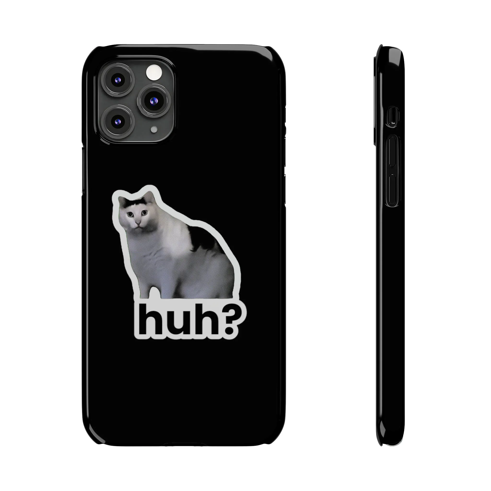 Huh Cat Meme Slim iPhone Cases