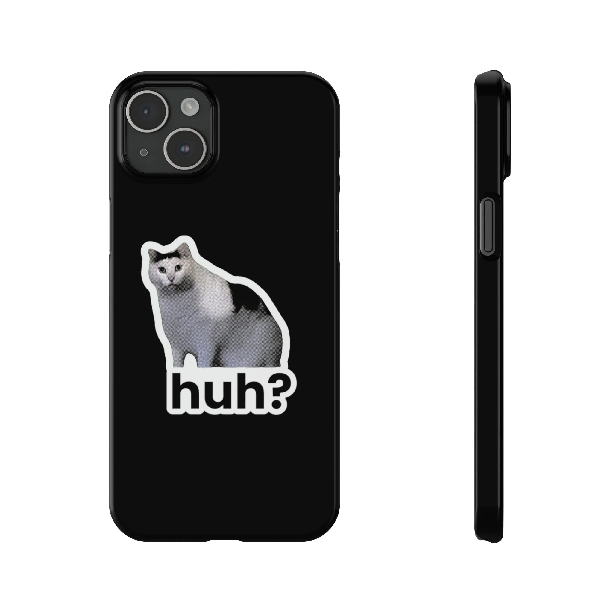 Huh Cat Meme Slim iPhone Cases