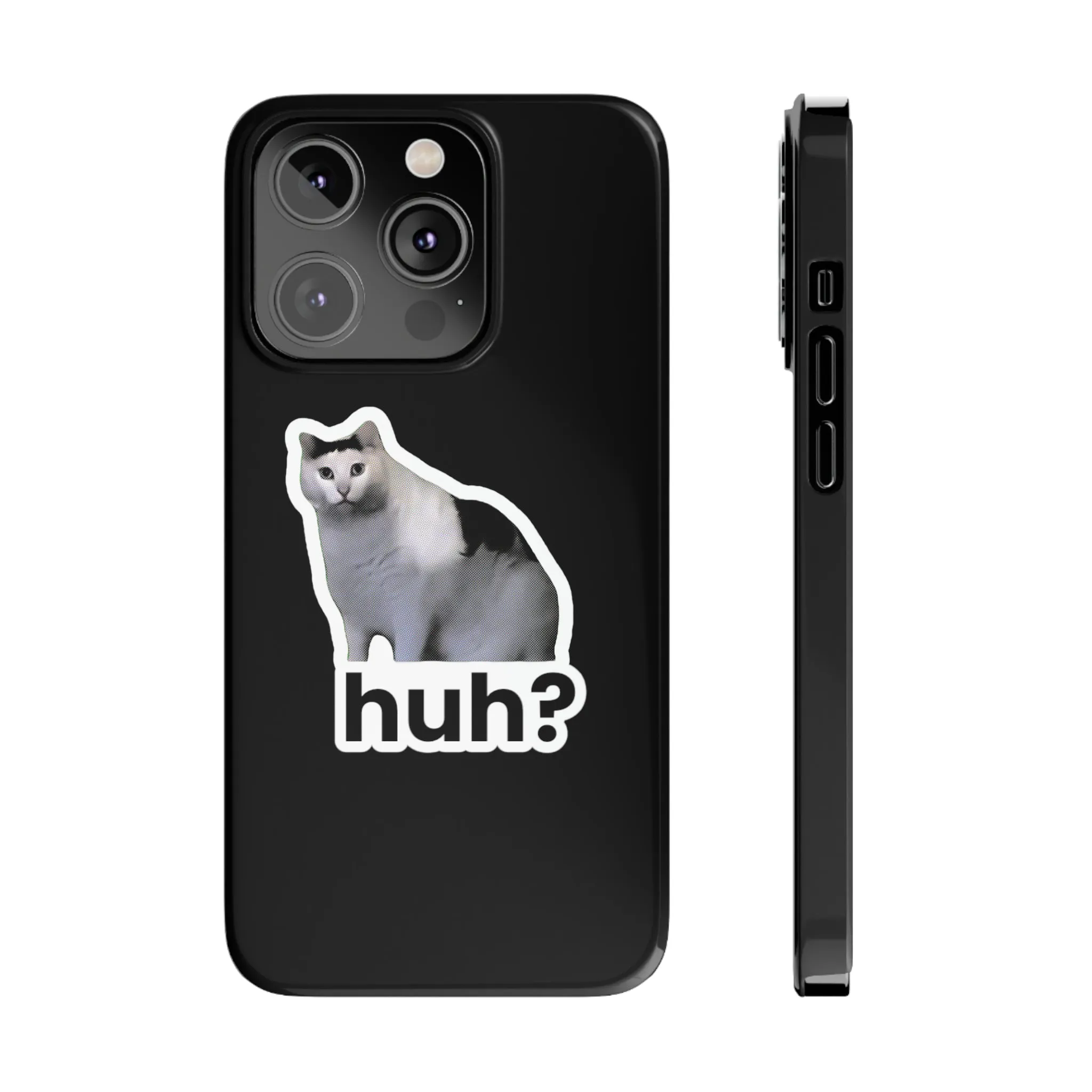 Huh Cat Meme Slim iPhone Cases