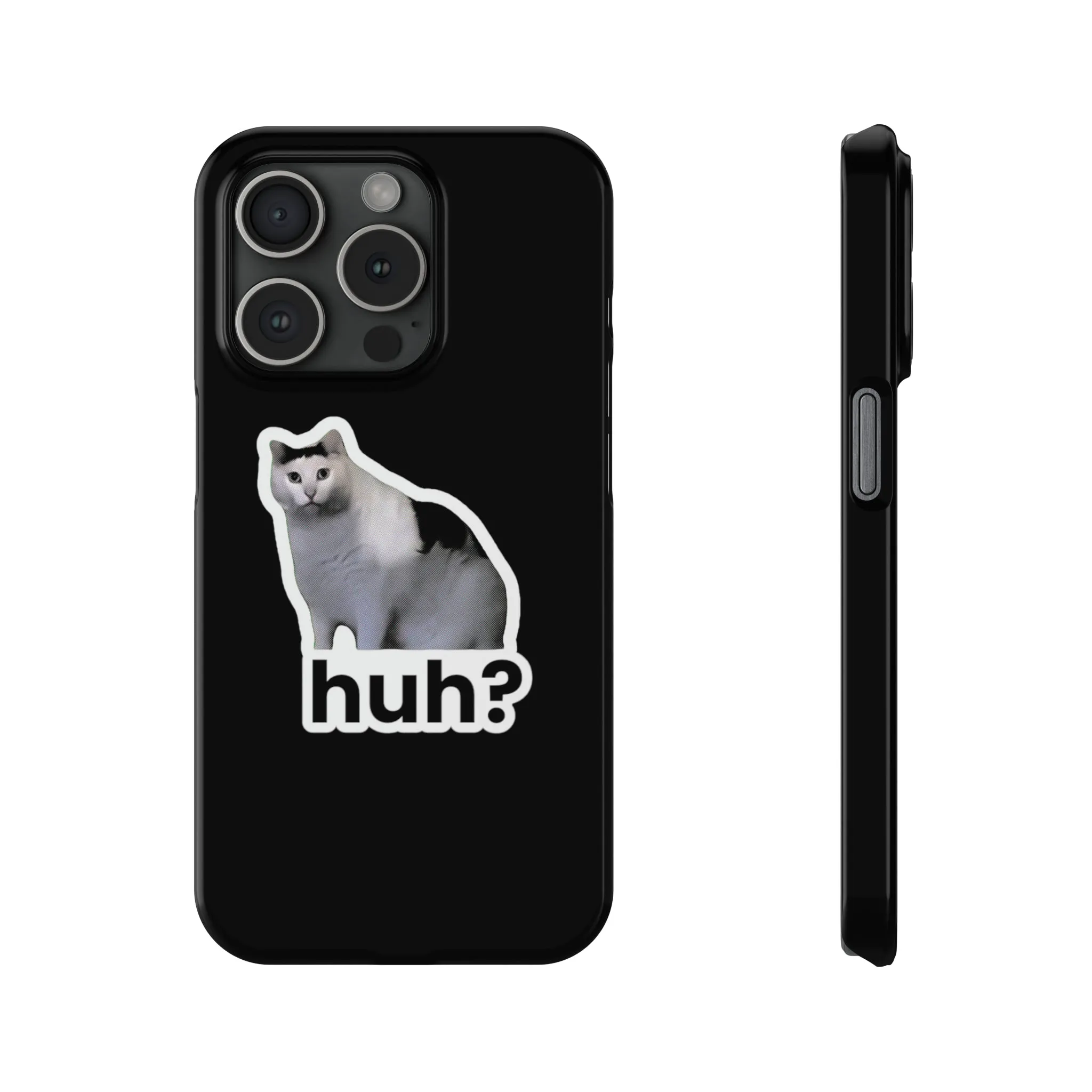 Huh Cat Meme Slim iPhone Cases