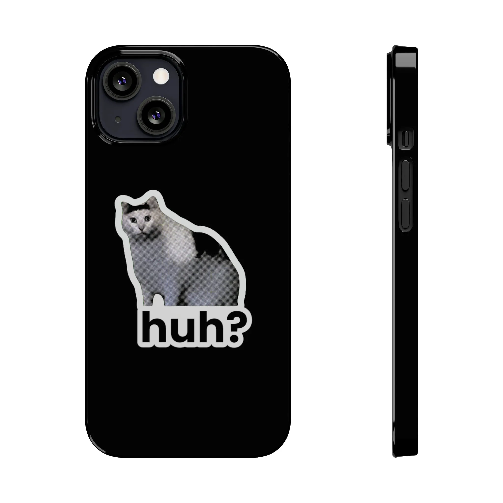 Huh Cat Meme Slim iPhone Cases