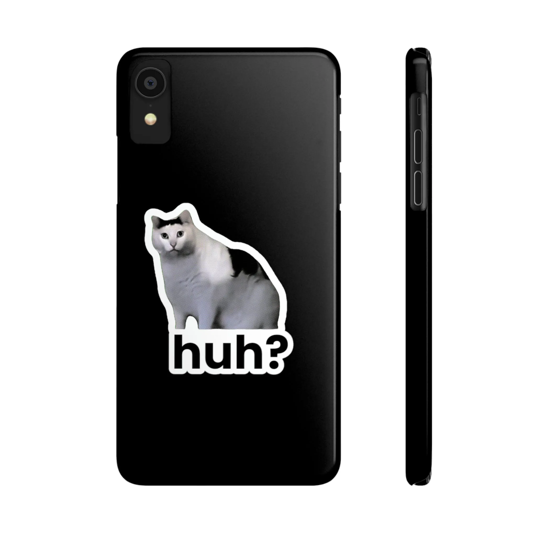 Huh Cat Meme Slim iPhone Cases