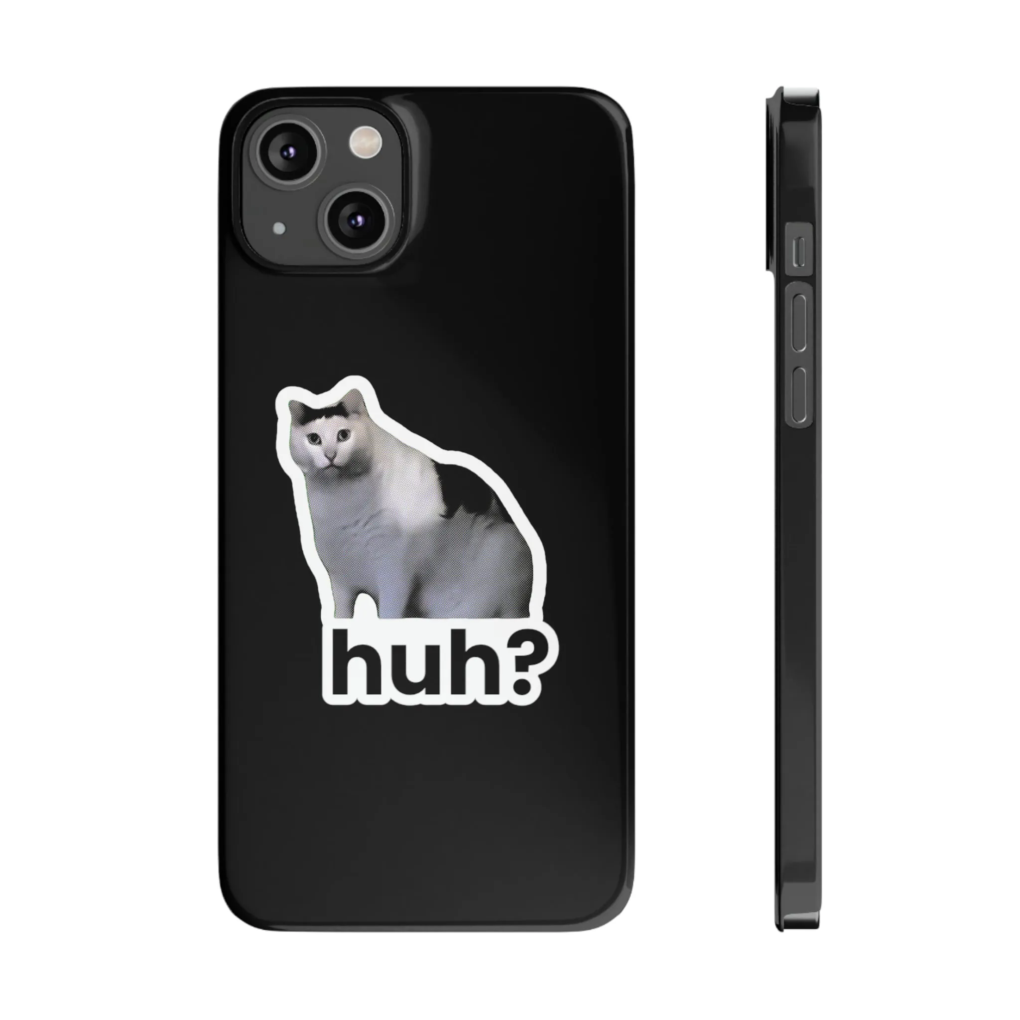 Huh Cat Meme Slim iPhone Cases