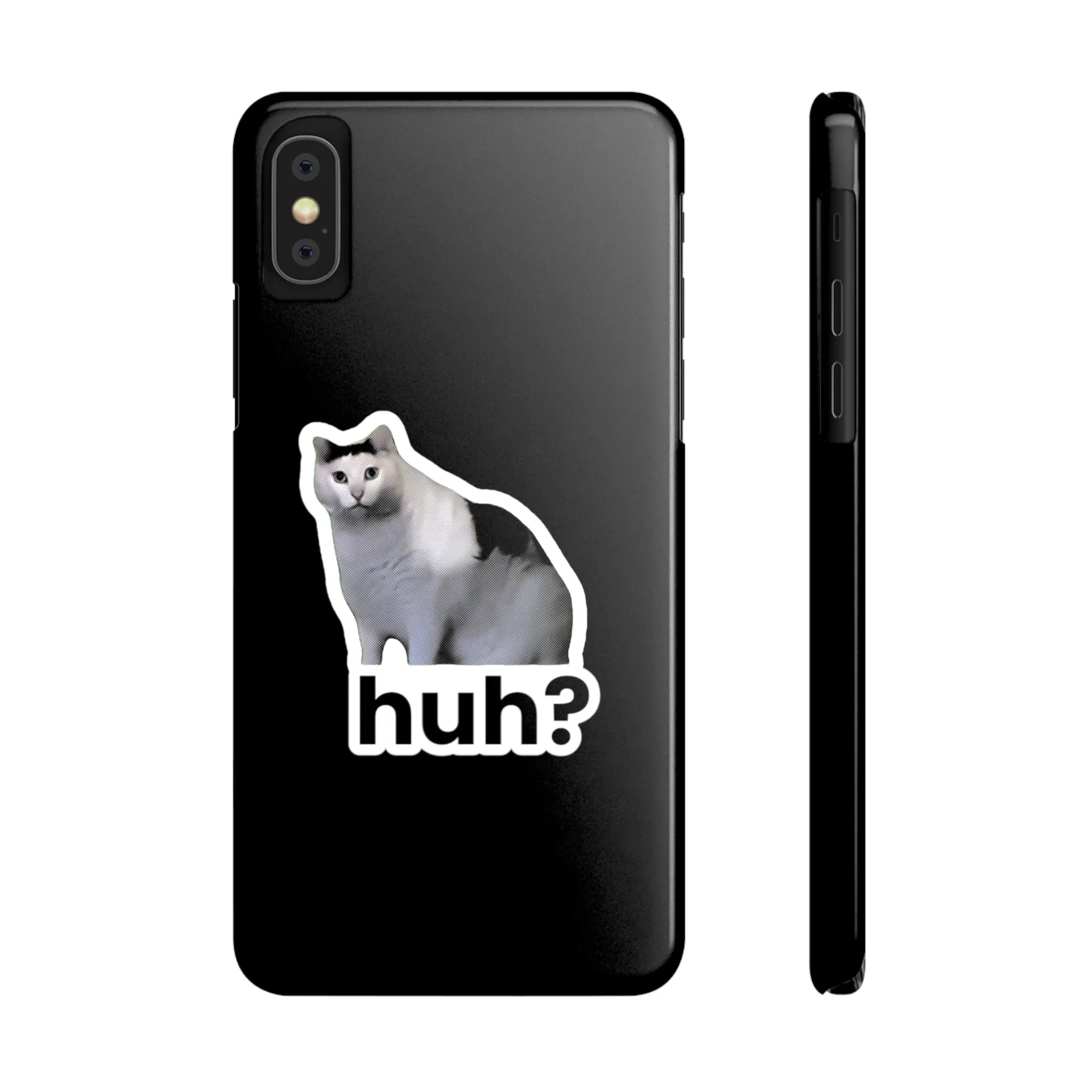 Huh Cat Meme Slim iPhone Cases