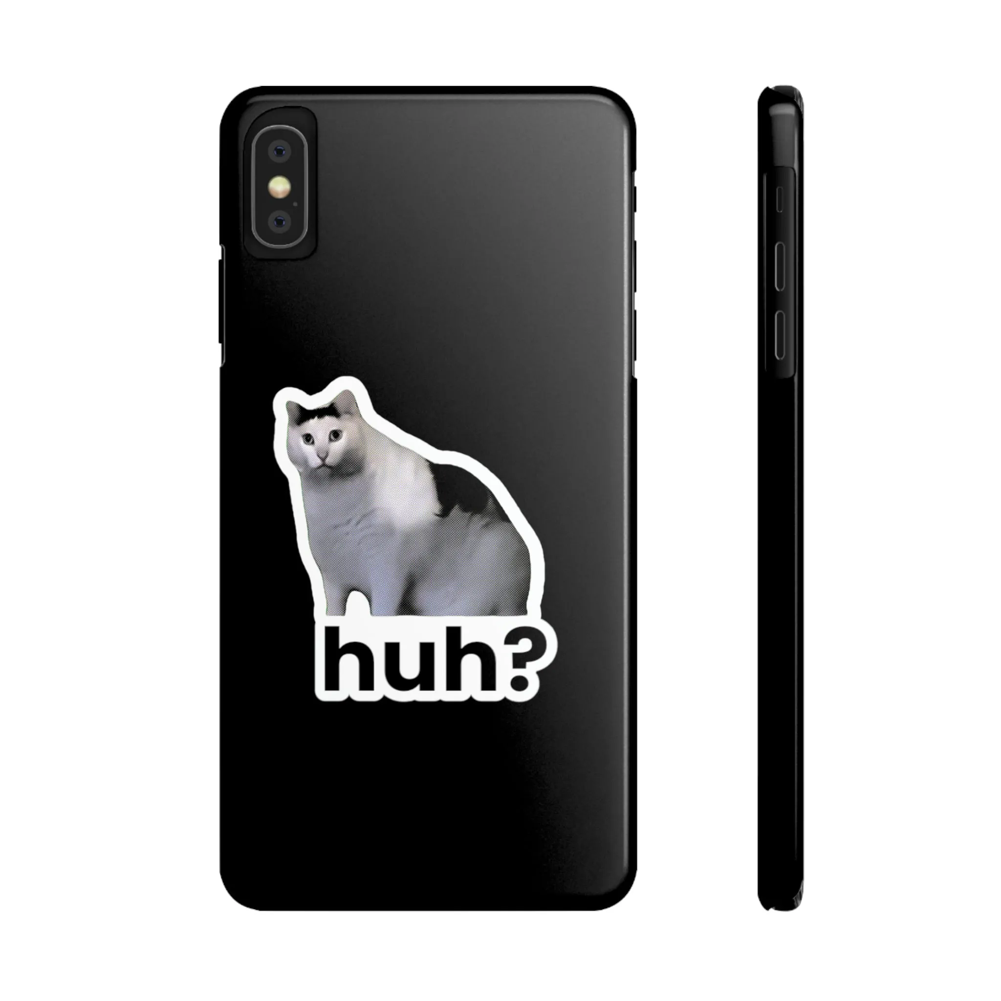 Huh Cat Meme Slim iPhone Cases