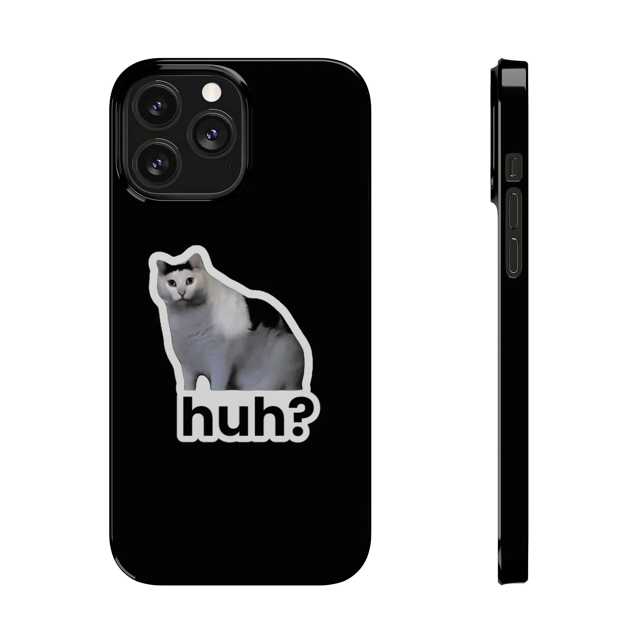 Huh Cat Meme Slim iPhone Cases