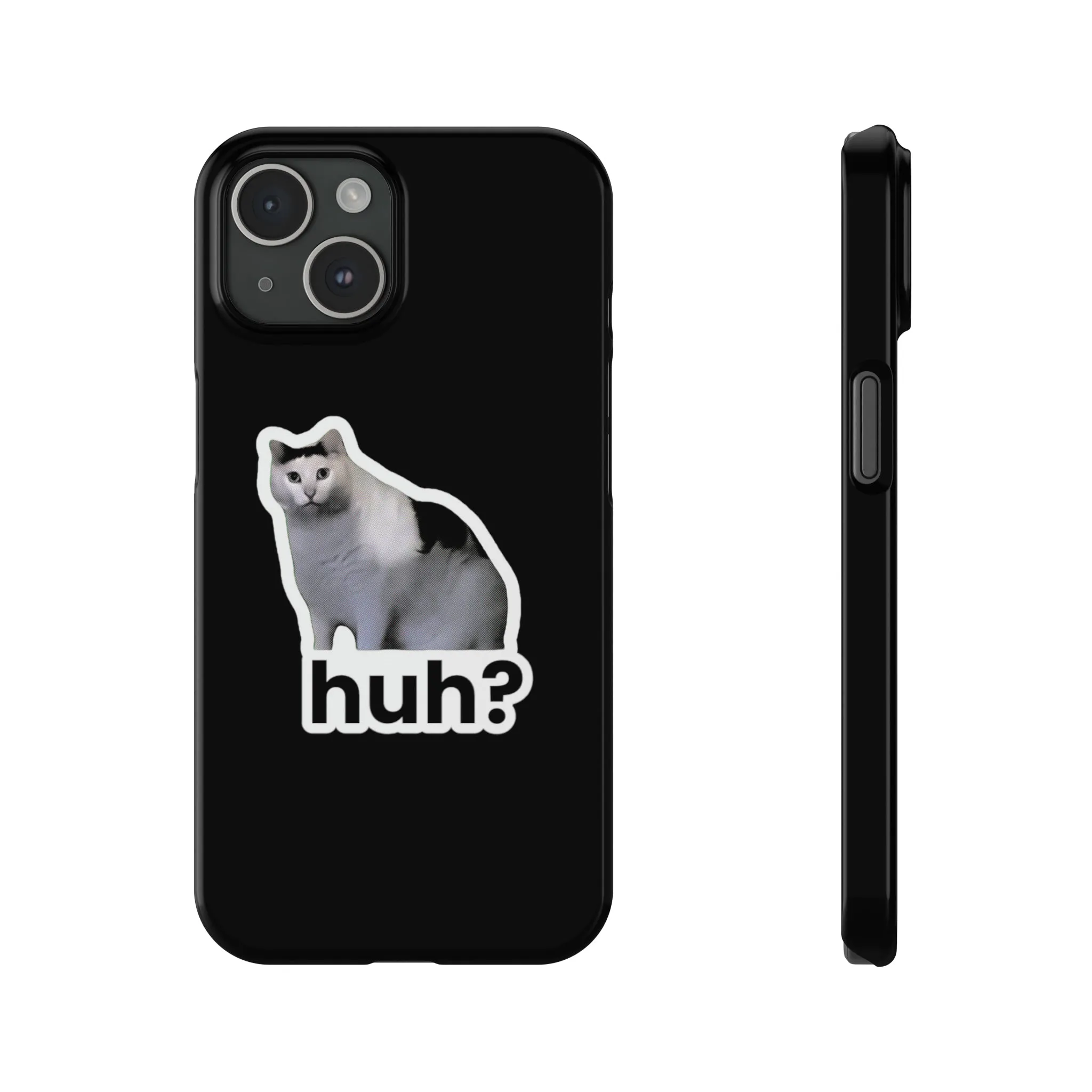 Huh Cat Meme Slim iPhone Cases