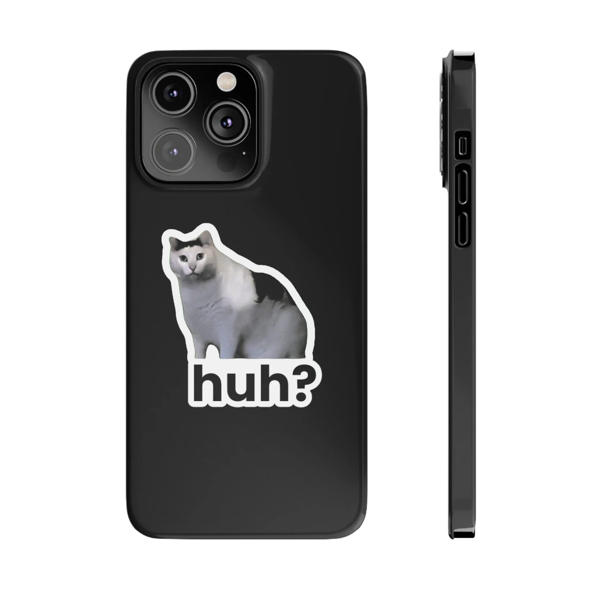 Huh Cat Meme Slim iPhone Cases