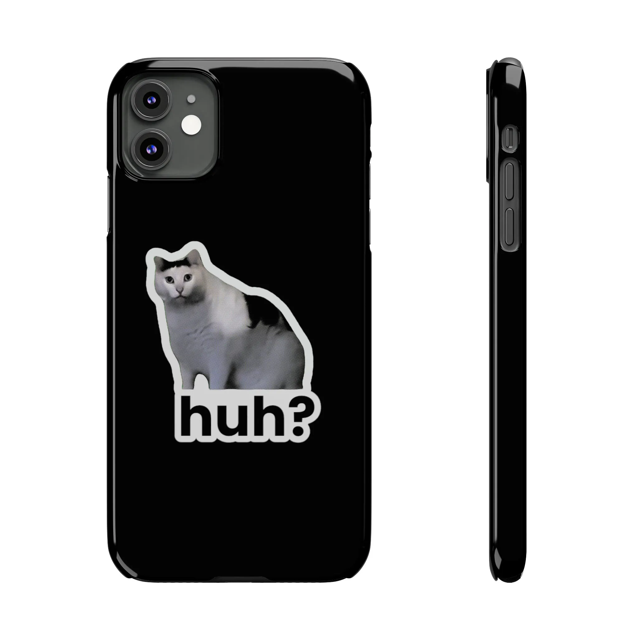 Huh Cat Meme Slim iPhone Cases