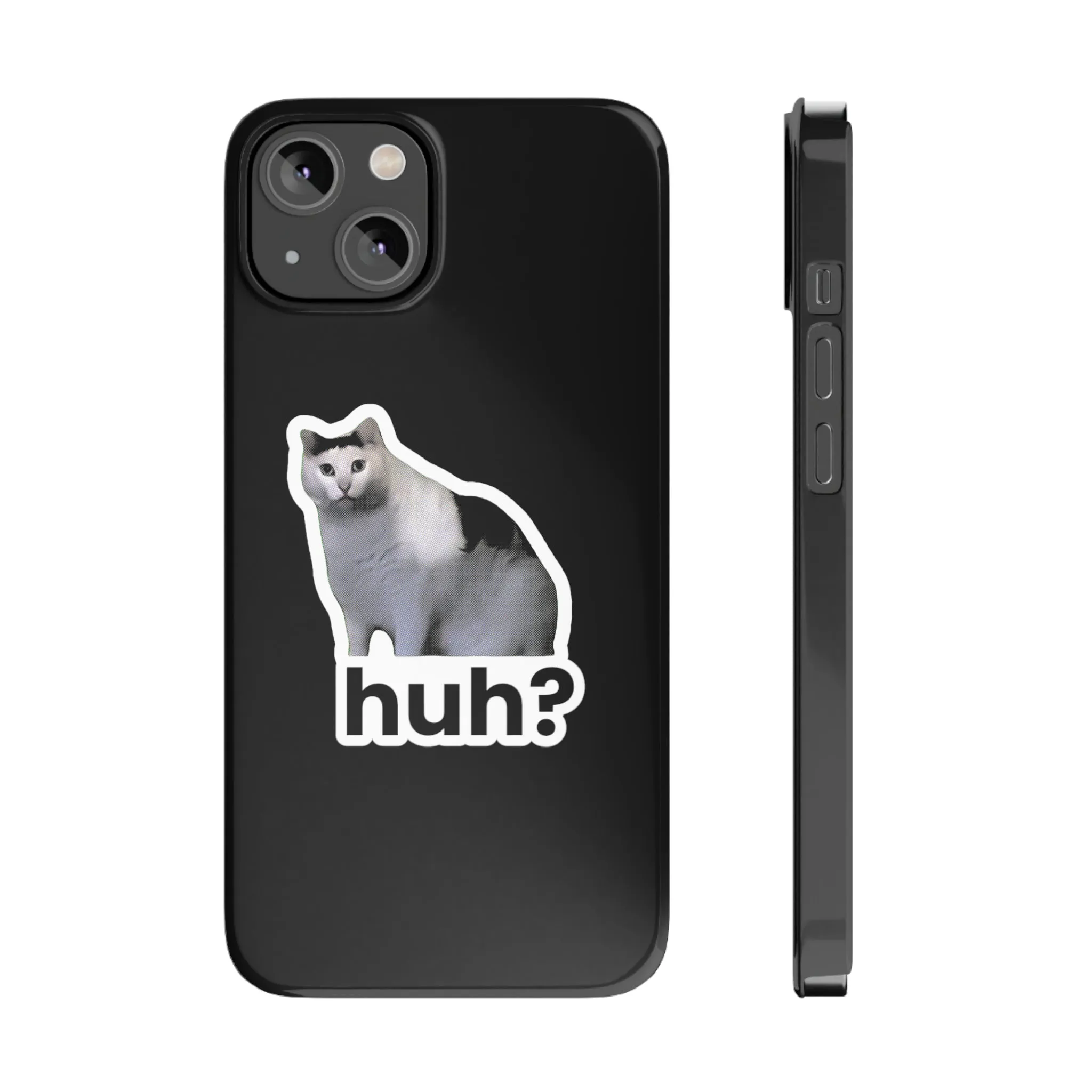 Huh Cat Meme Slim iPhone Cases