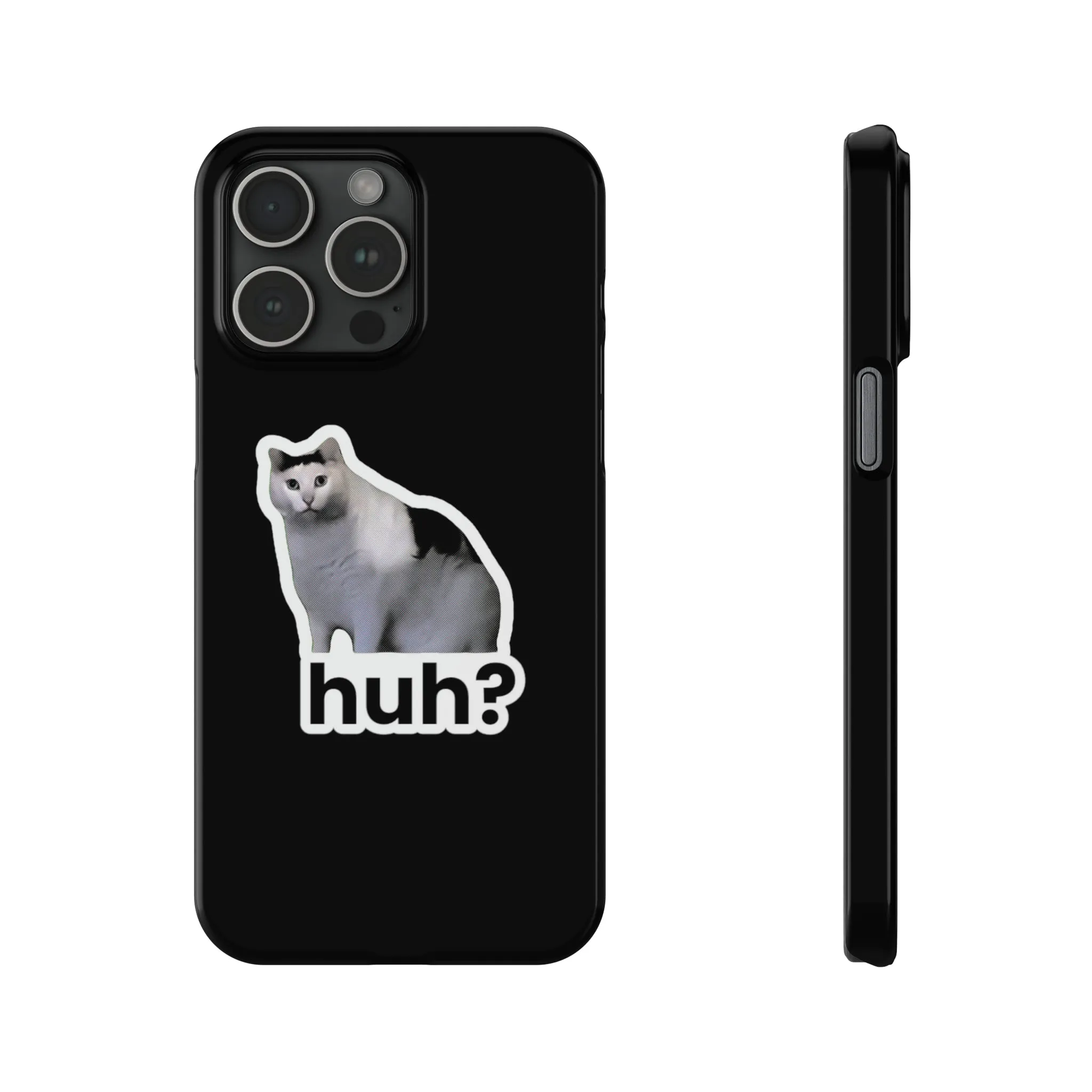 Huh Cat Meme Slim iPhone Cases