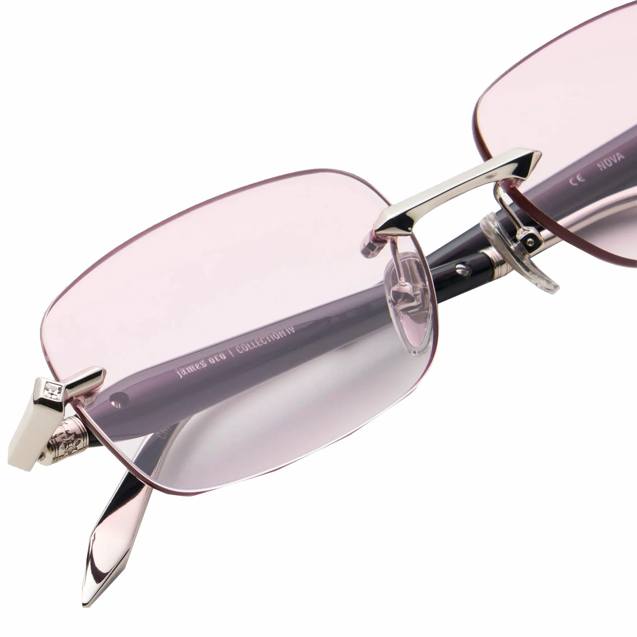 James Oro Pink Tint Silver Nova Sunglasses (Pink)