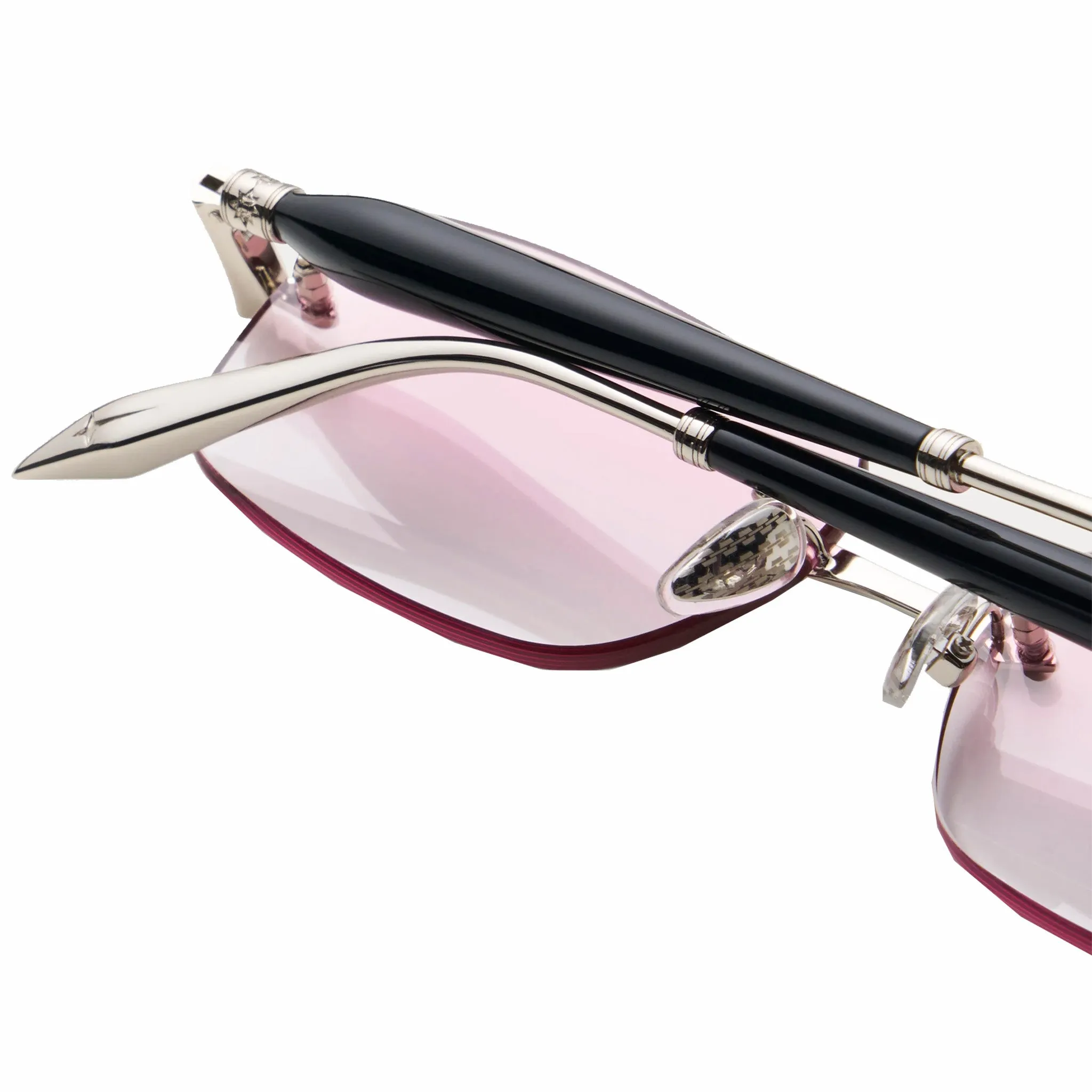 James Oro Pink Tint Silver Nova Sunglasses (Pink)